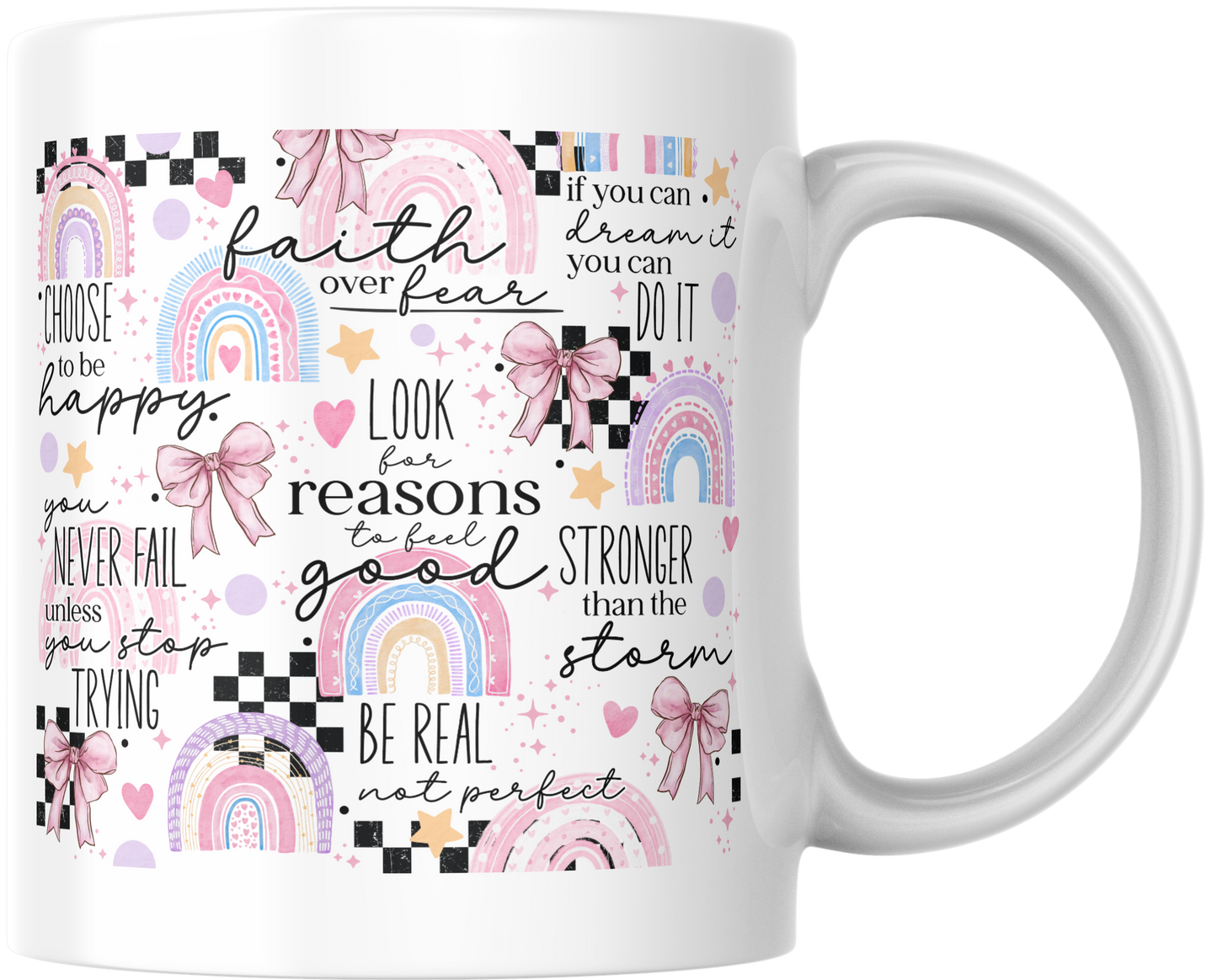 11oz ceramic mug look for a reason to feel good