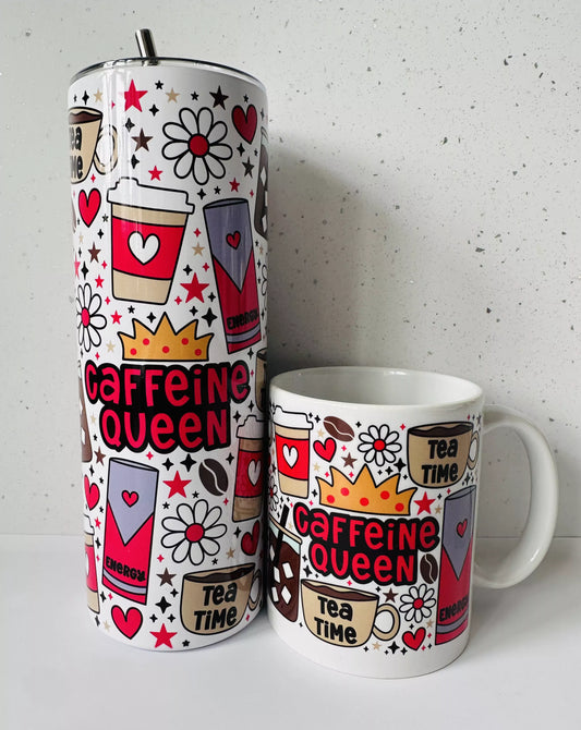 Drinkware Bundle – 20oz Tumbler + 11oz Mug - Caffeine Queen