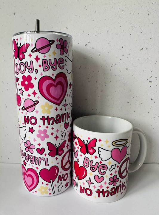 Drinkware Bundle – 20oz Tumbler + 11oz Mug - No Thanks Boy