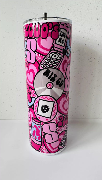 20oz Stainless Steel Tumbler – With Lid & Straw