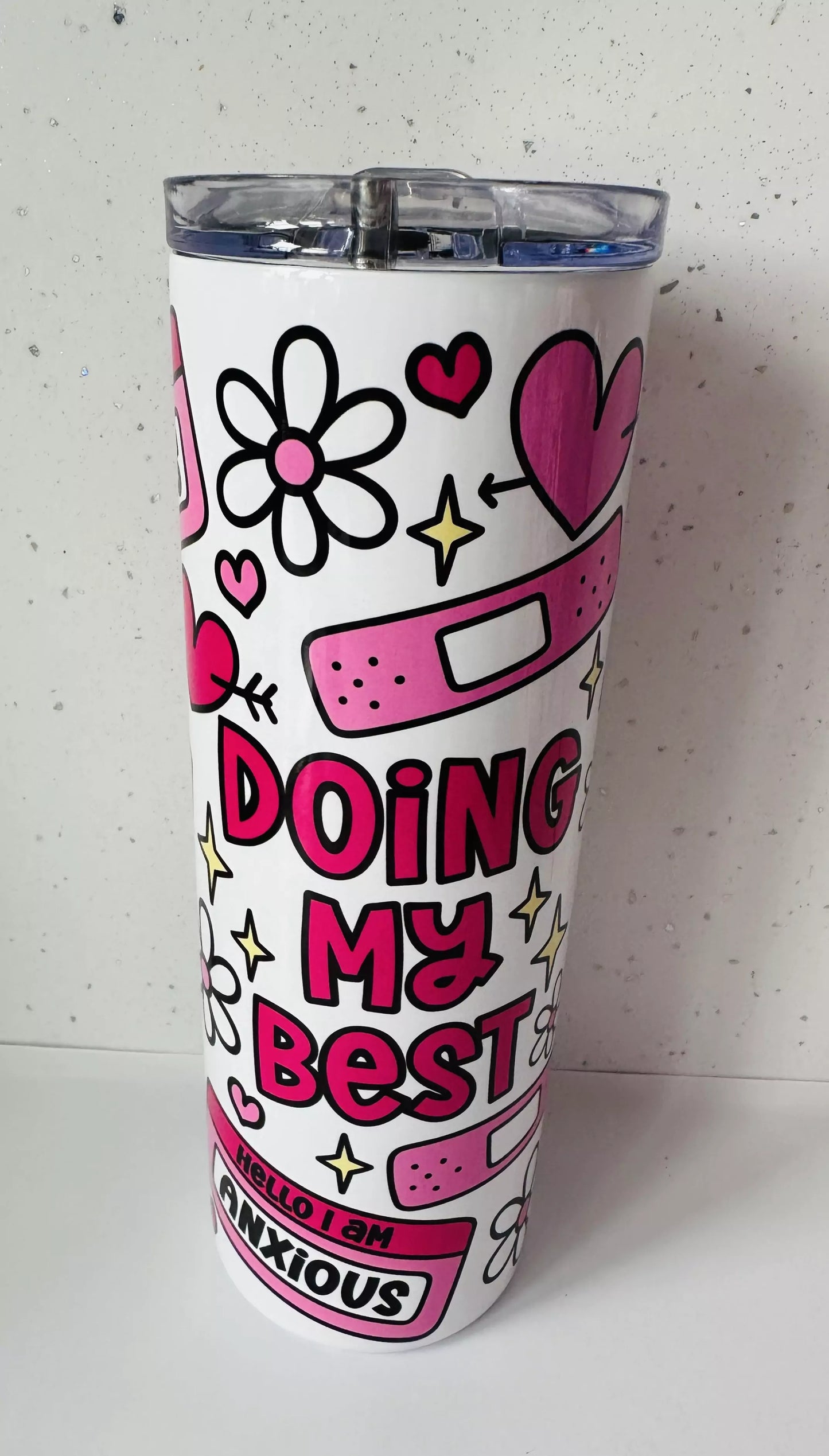 20oz Stainless Steel Tumbler – With Lid & Straw