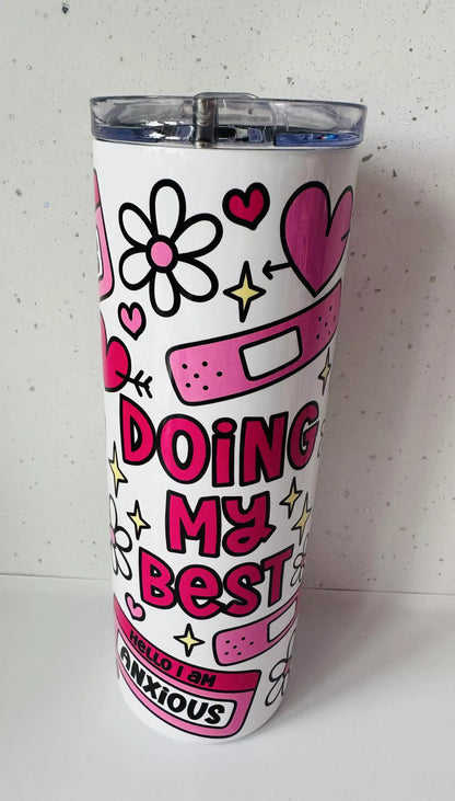 20oz Stainless Steel Tumbler – With Lid & Straw