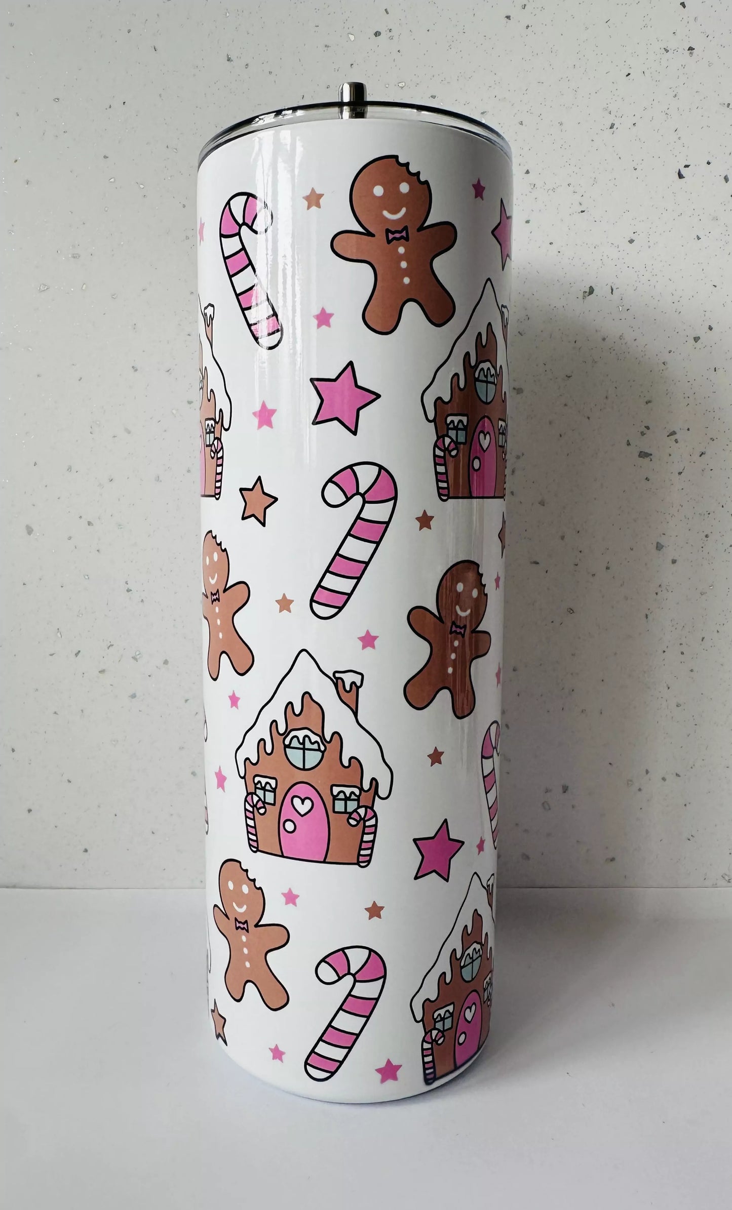 20oz Stainless Steel Tumbler – With Lid & Straw - Ginger Breadhouse