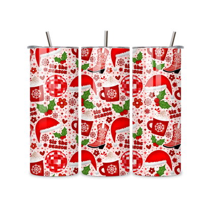 20oz Stainless Steel Tumbler – With Lid & Straw - Tis the season