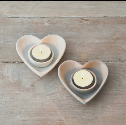White heart T-Light Holder