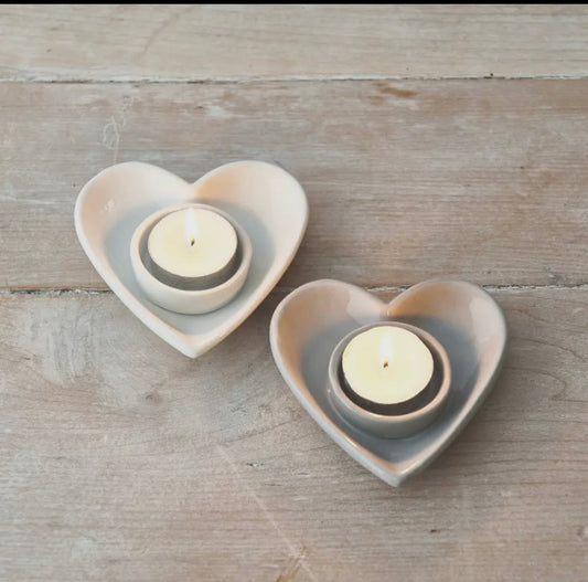 White heart T-Light Holder