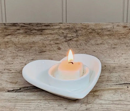 White heart T-Light Holder