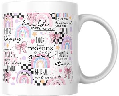 11oz ceramic mug look for a reason to feel good