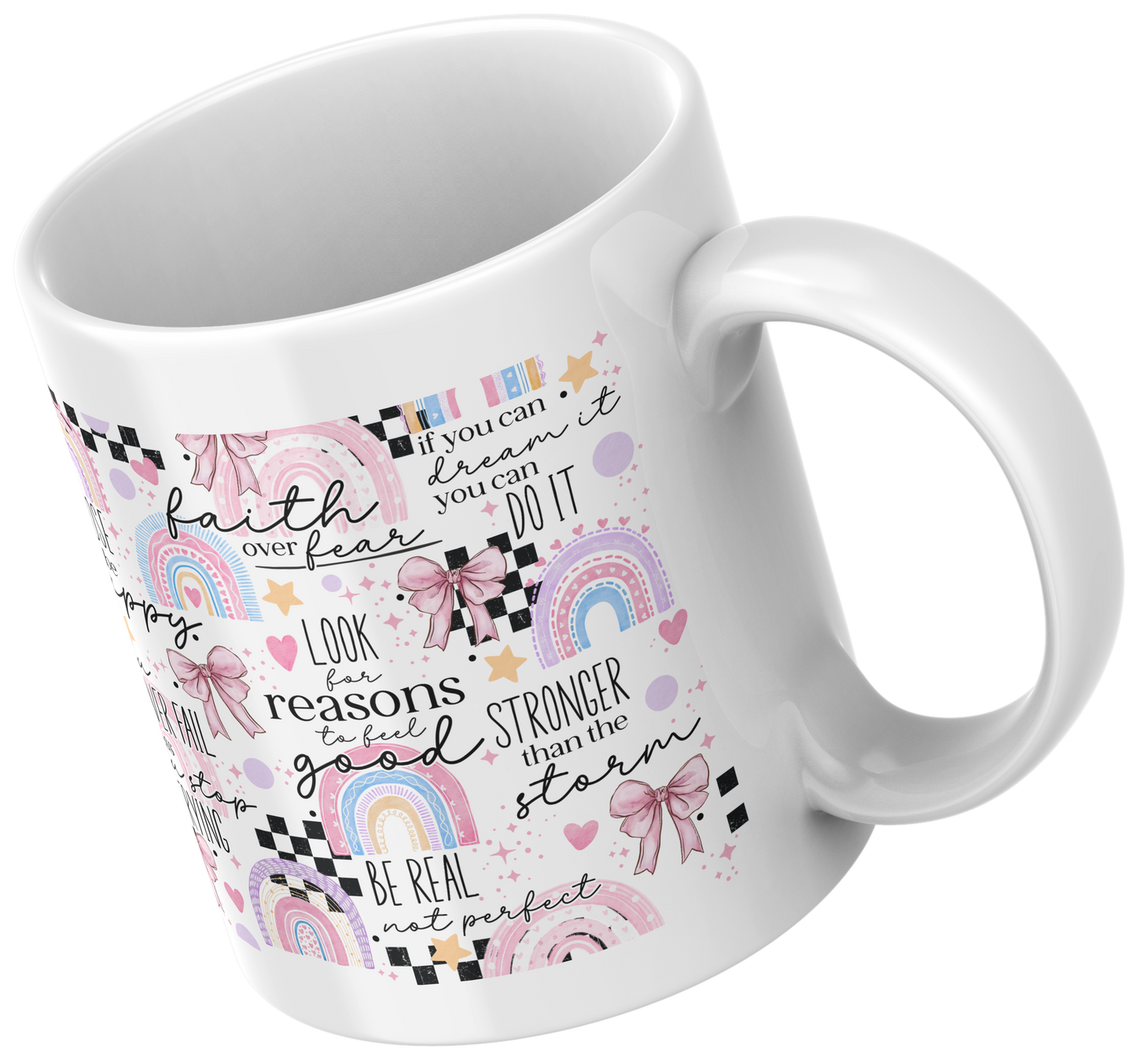 11oz ceramic mug look for a reason to feel good