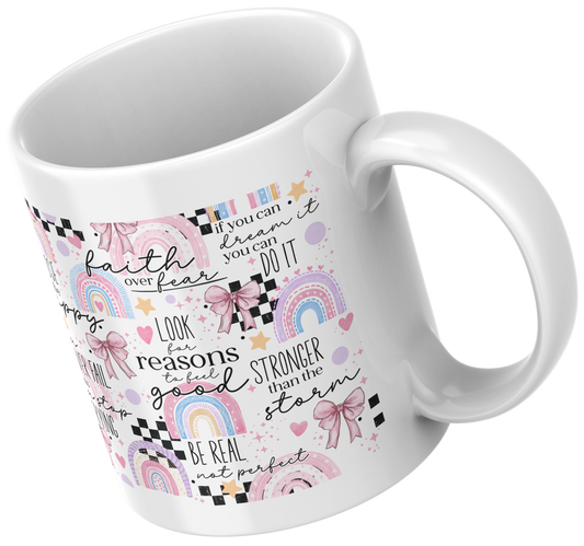 11oz ceramic mug look for a reason to feel good