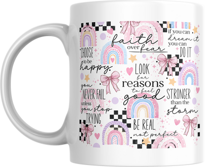 11oz ceramic mug look for a reason to feel good